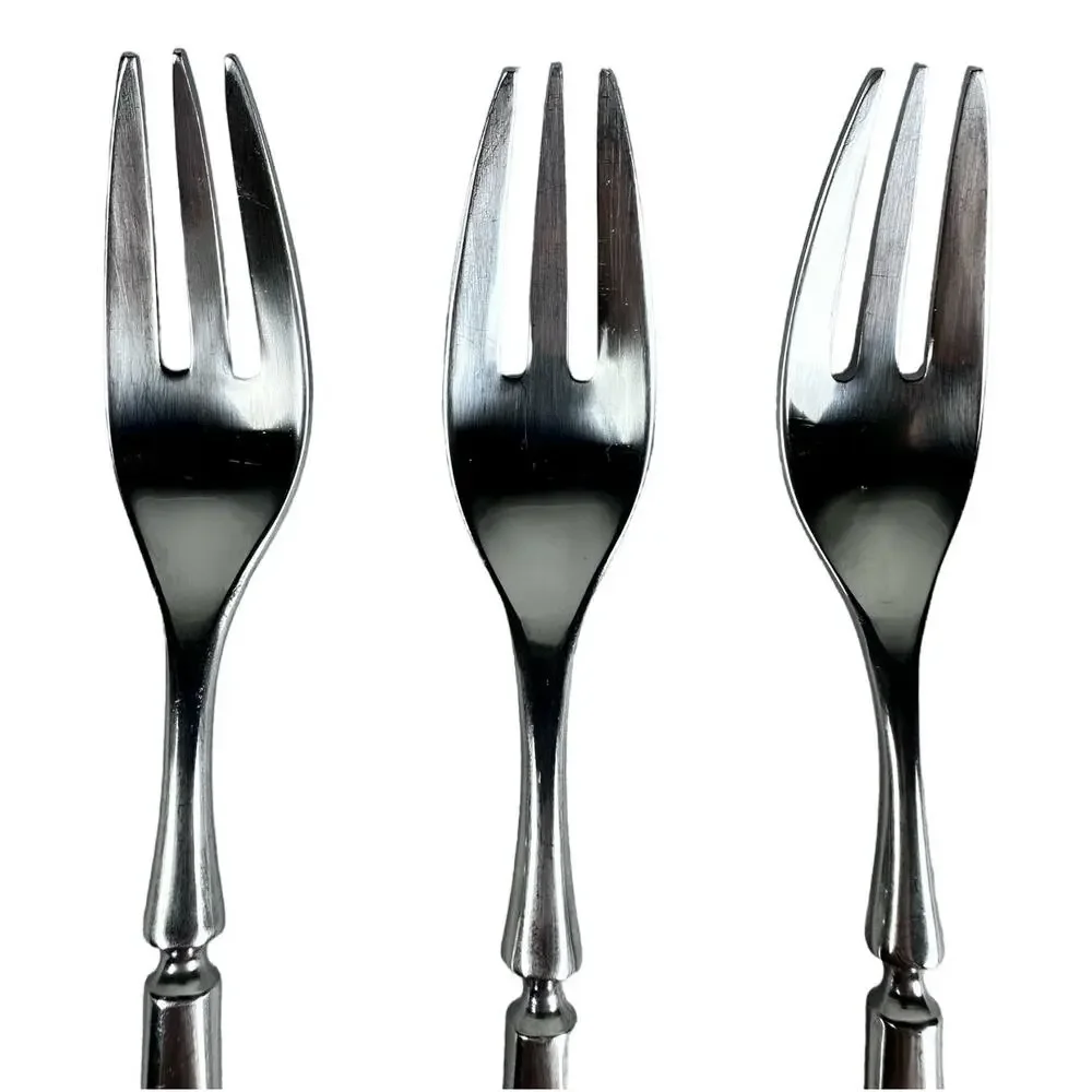 Dansk ANVIL IHQ Japan vintage 1980s Stainless Satin SALAD FORKS-6 7/8”-Set of 3